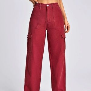 SHEIN RED CARGO PANTS